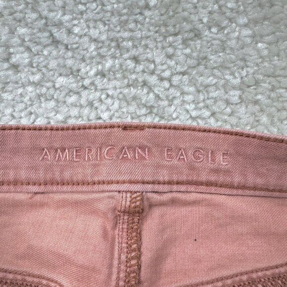 American Eagle Mom Jean Pink Distressed Ripped 10 X-Short - Picture 7 of 13